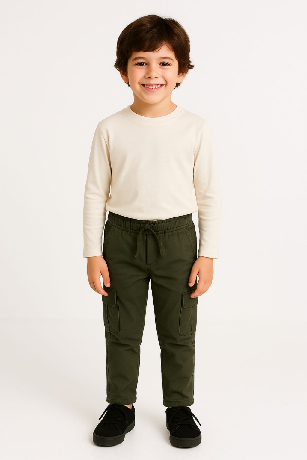 Детски панталон за момче, зелен цвят