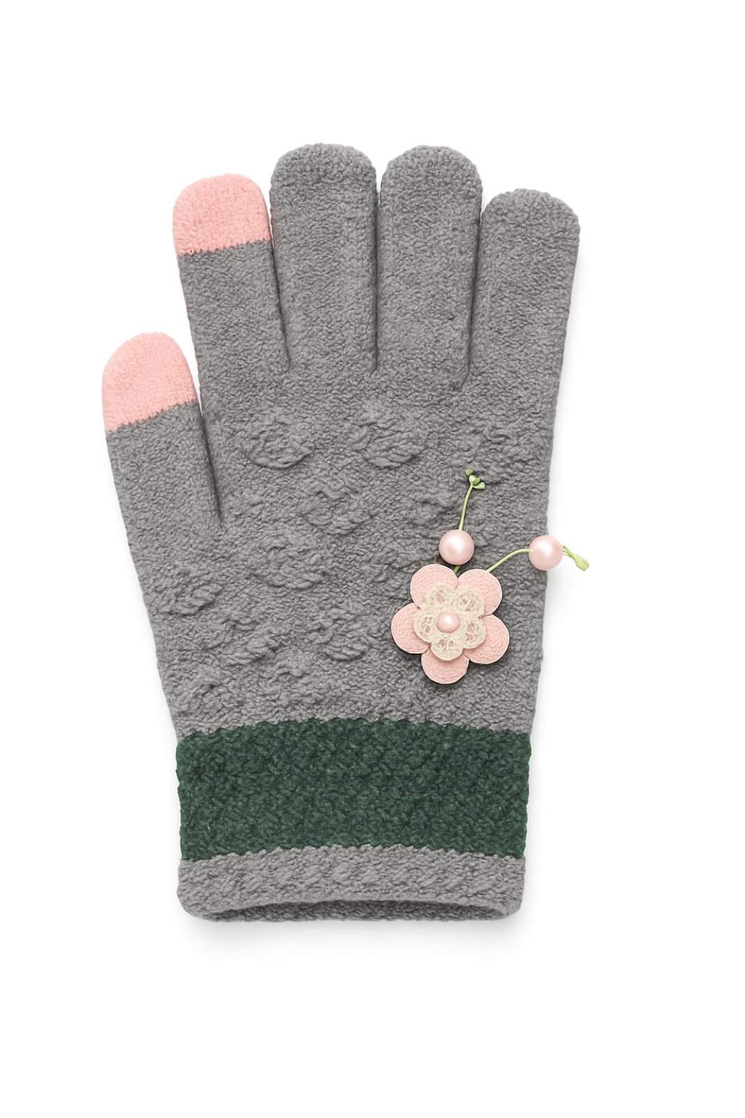 Детски ръкавици за момиче, сив цвят