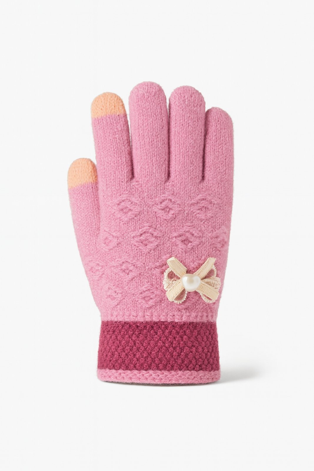 Детски ръкавици за момиче, розов цвят