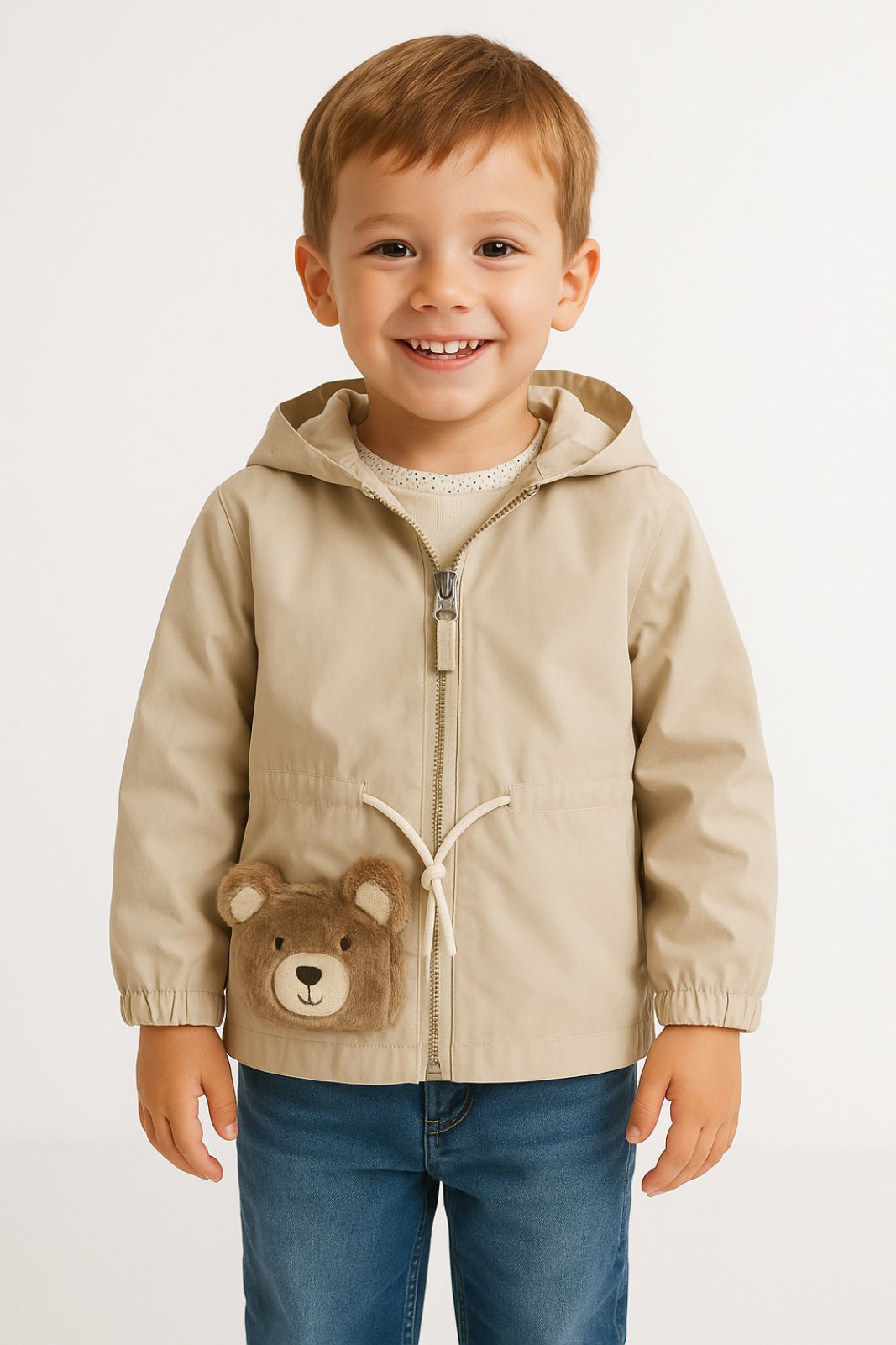 Детско яке момче, бежов цвят