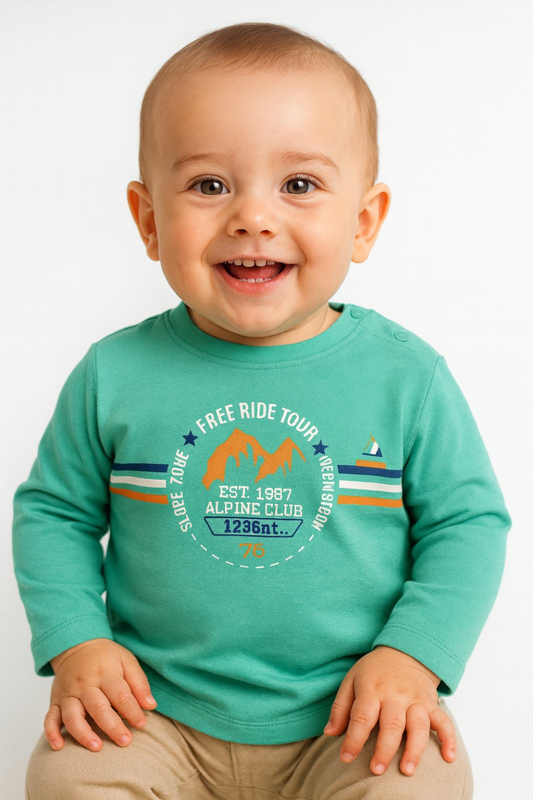 Детска блуза момче дълъг ръкав,зелен цвят