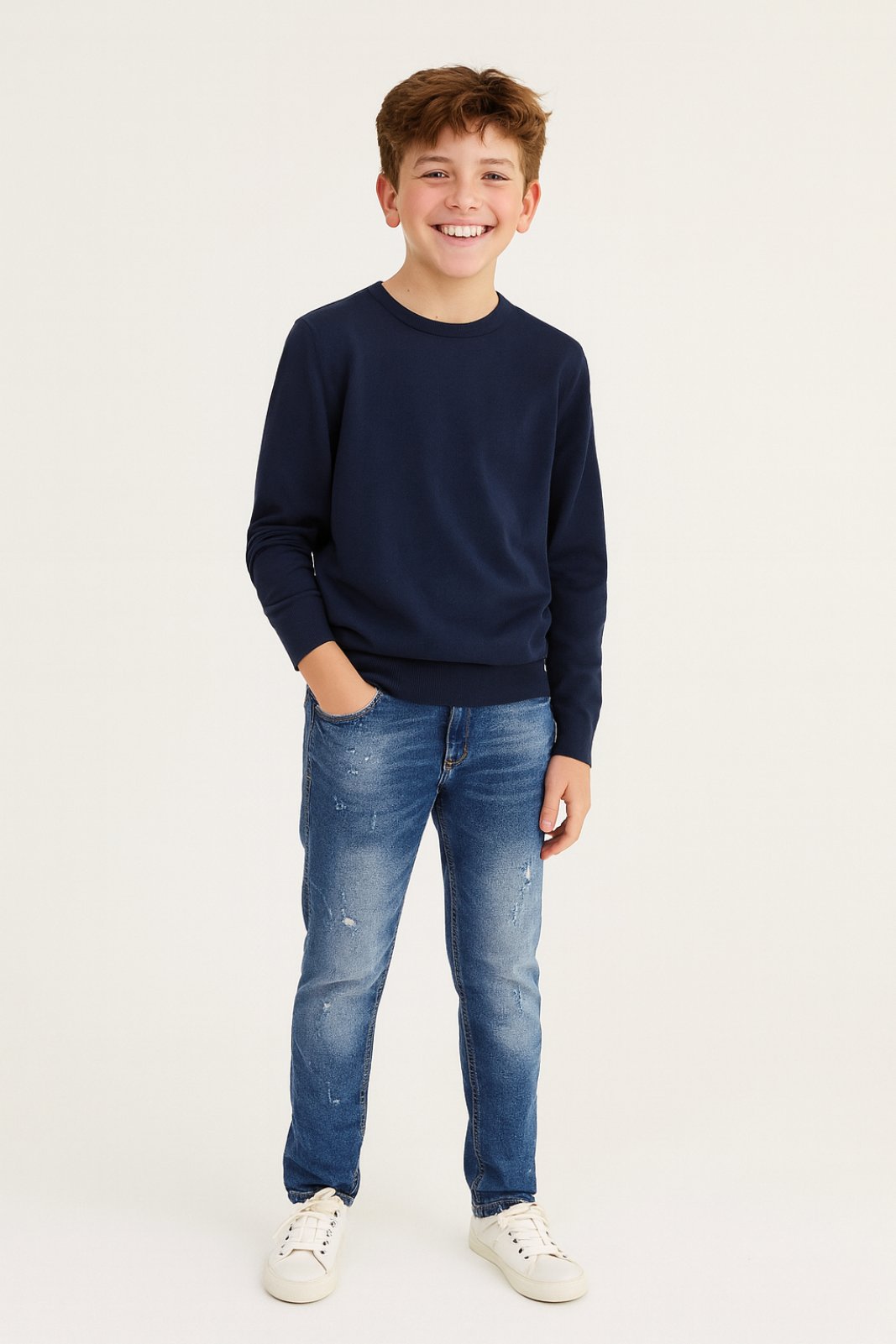 Детски дънки момиче , син цвят