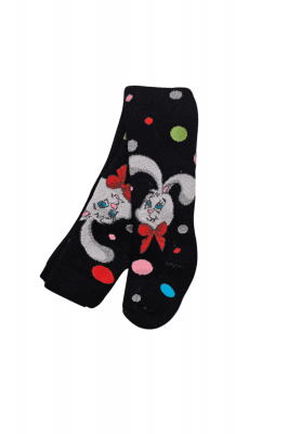 Бебешки чорапогащник момиче вата, черен цвят 6/18м
