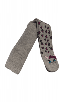 Бебешки чорапогащник момиче вата, сив цвят 6/18м