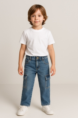 Детски дънки за момче, син цвят 4/5г