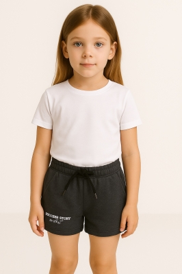 Детски къси панталонки момиче, тъмно сив цвят 12г