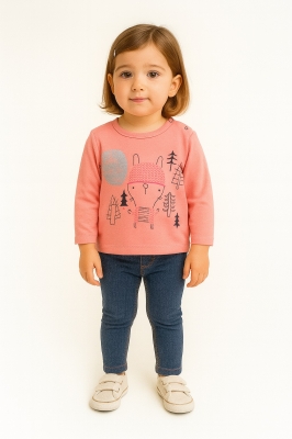 Блуза бебе момиче дълъг ръкав 9/12м