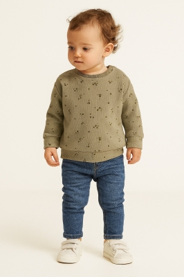 Детска блуза момиче дълъг ръкав, зелен цвят 2г