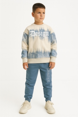 Детски комплект за момче с дълъг ръкав, син цвят 13/14г