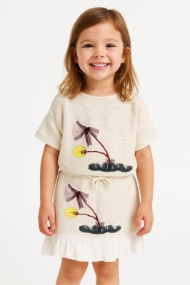 Детска пола, екрю цвят 5/6г