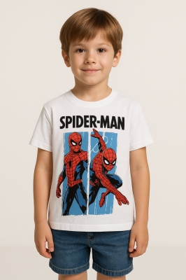 Детска тениска за момче Spiderman, бял цвят