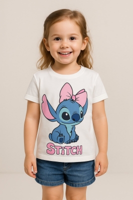 Детска тениска момиче, бял цвят 5/6г