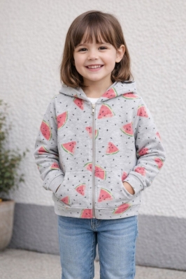 Детски суитшърт момиче, сив цвят 2г