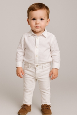 Детски панталон, бял цвят 24/36м