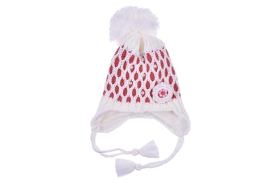 Детска шапка момиче, бял цвят 1-4г