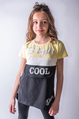 Детска туника къс ръкав, жълт цвят 8г