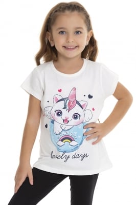 Детска тениска момиче, бял цвят 5г