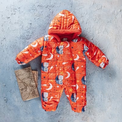 Детски космонавт момче, оранжев цвят 24м