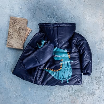 Детско яке момче с динозавър, тъмно син цвят 1г