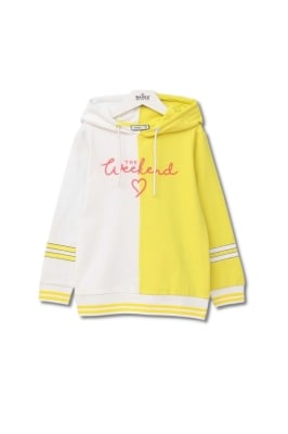 Детски суитшърт момиче Hoodie, жълт цвят 14г