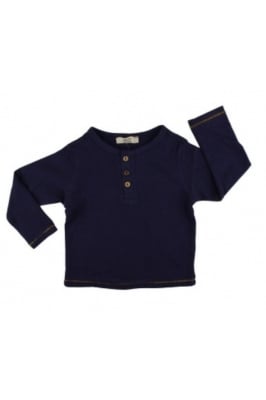 Бебешка блуза момче с дълъг ръкав,тъмно син цвят 6/9м