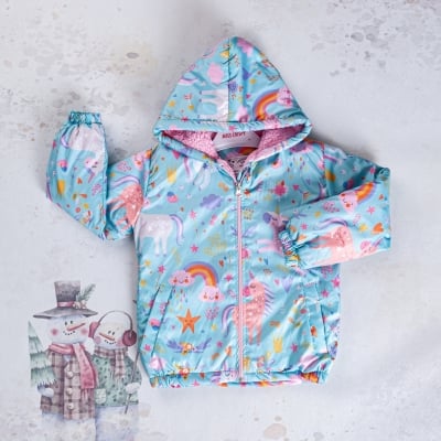 Детско яке момиче, син цвят 3г