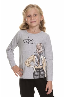 Блуза момиче дълъг ръкав 8г