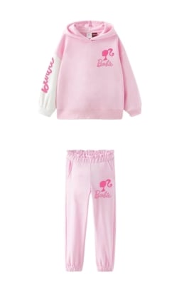Детски комплект момиче с дълъг ръкав Barbie , розов цвят 5/6г