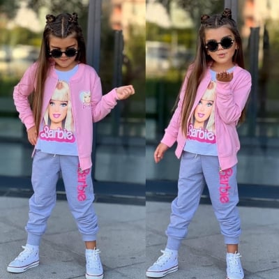 Комплект момиче дълъг ръкав 3 части Barbie 3/4г