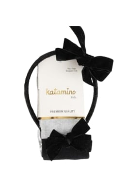 Детски чорапогащник момиче с диадема, сив цвят 1/2г