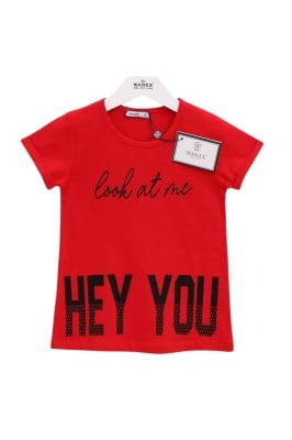 Детска тениска момиче, червен цвят 8г