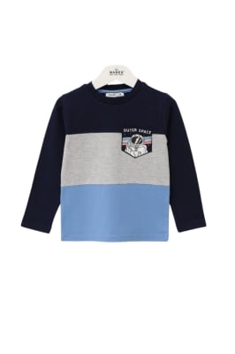 Детска блуза  за момче с дълъг ръкав,син цвят 7г