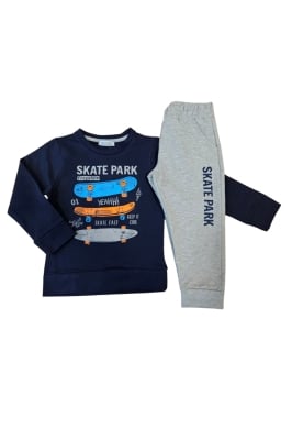 Детски комплект за момче дълъг ръкав ,син цвят  5/6г