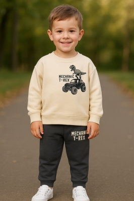 Детски комплект за момче с дълъг ръкав, сив цвят 4г