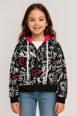 Детски суитшърт за момиче, шарен цвят 11г