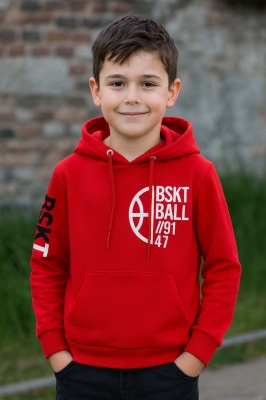 Детски суитшърт за момче, червен цвят 5г