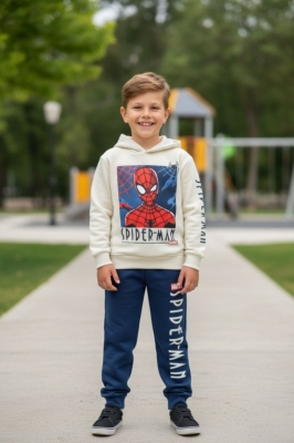 Детски комплект вата за момче с дълъг ръкав, син цвят  4/5г