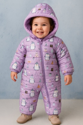 Детски космонавт момиче, лилав цвят 18м