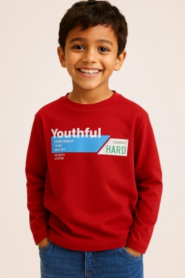 Детска блуза момче дълъг ръкав,червен цвят 13г