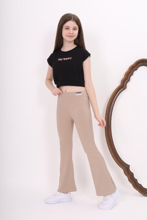 Детски спортен панталон момиче , кафяв цвят