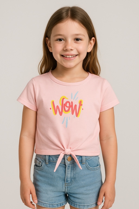 Детска тениска момиче, розов цвят