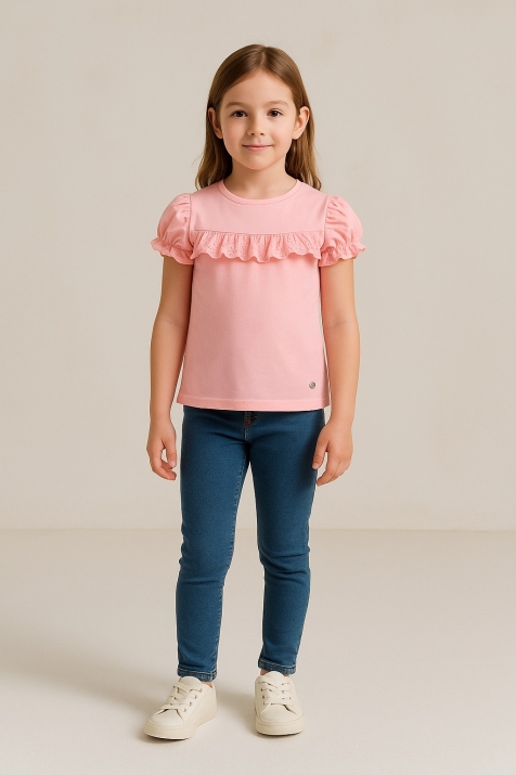 Детска тениска момиче, розов цвят