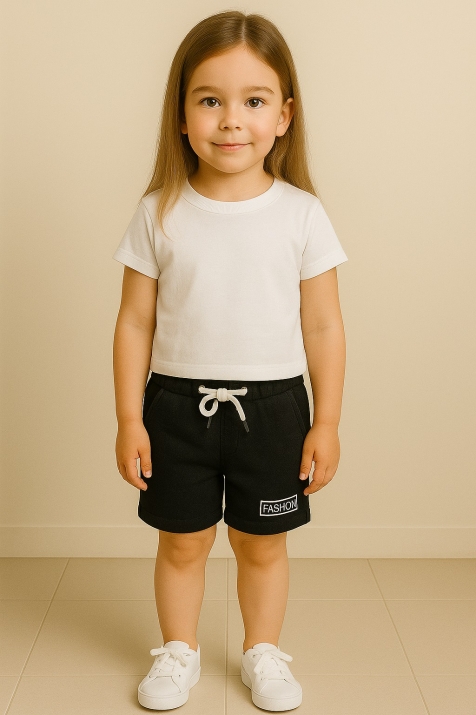 Детски къси панталонки за момиче, черен цвят