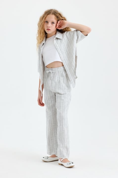 Детски комплект за момиче от 3 части, сив цвят