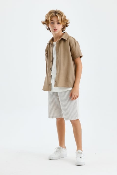 Детски къси панталонки момче, в бял цвят