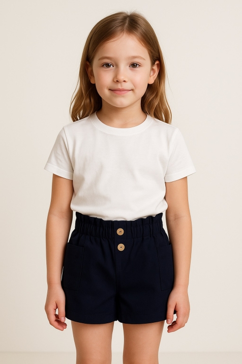 Детски къси панталонки момиче, тъмно син цвят