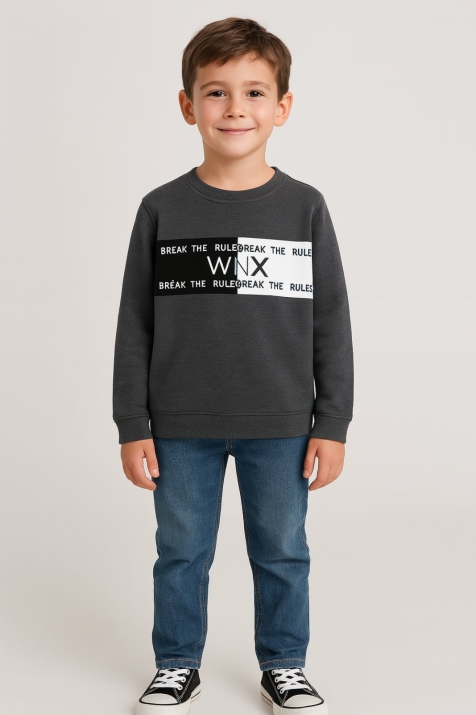 Детска блуза момче дълъг ръкав, сив цвят