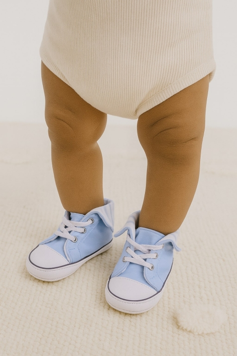 Бебешки декоративни обувки за момче, син цвят