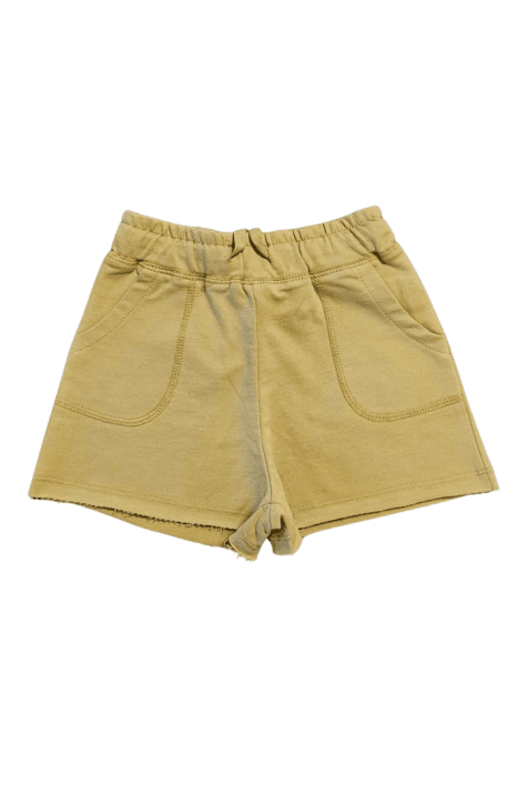 Детски къси панталонки момиче, тъмно жълт цвят