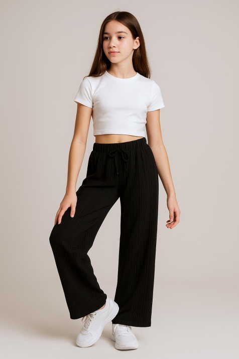 Детски панталон за момиче, черен цвят